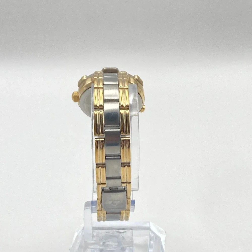Vintage Liz Claiborne Womens Watch Indiglo Silver Gold Tone New Battery SMALL 6
